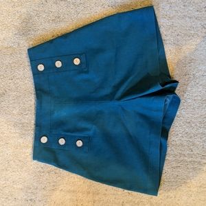 Turquoise Blue High Rise Short Shorts In God We Trust brand